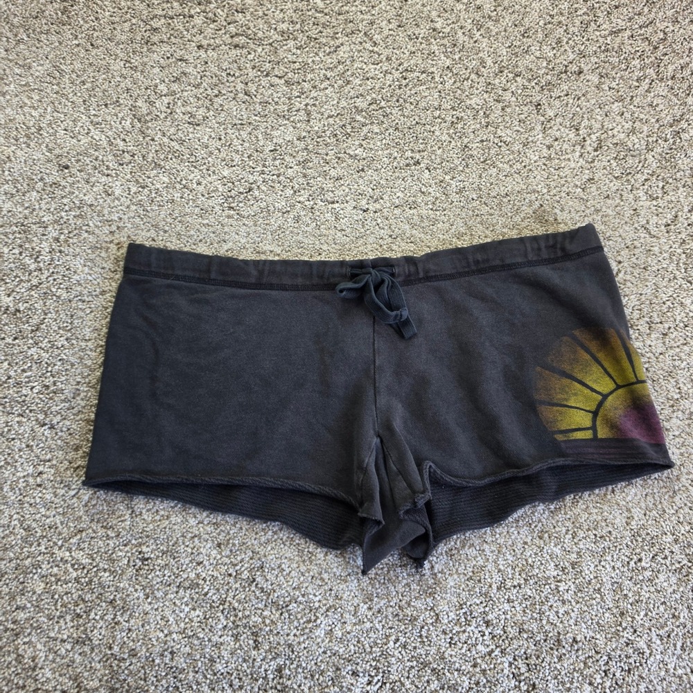 PINK Victoria's Secret Shorts Womens Medium Cotton French Terry Sunset Y2K Black